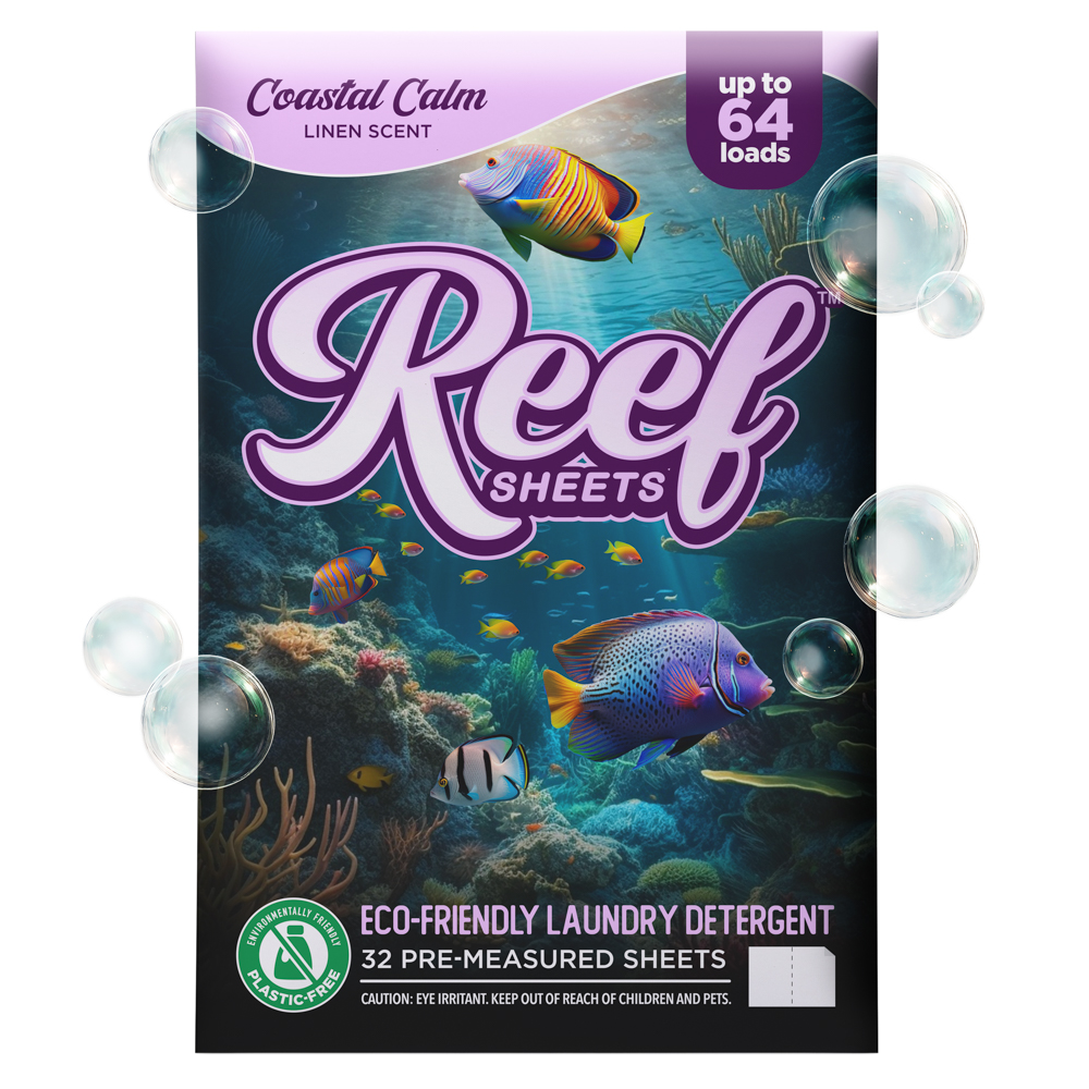 Reef Sheets Coastal Calm Linen Scent — wholesale laundry detergent sheets for commercial use